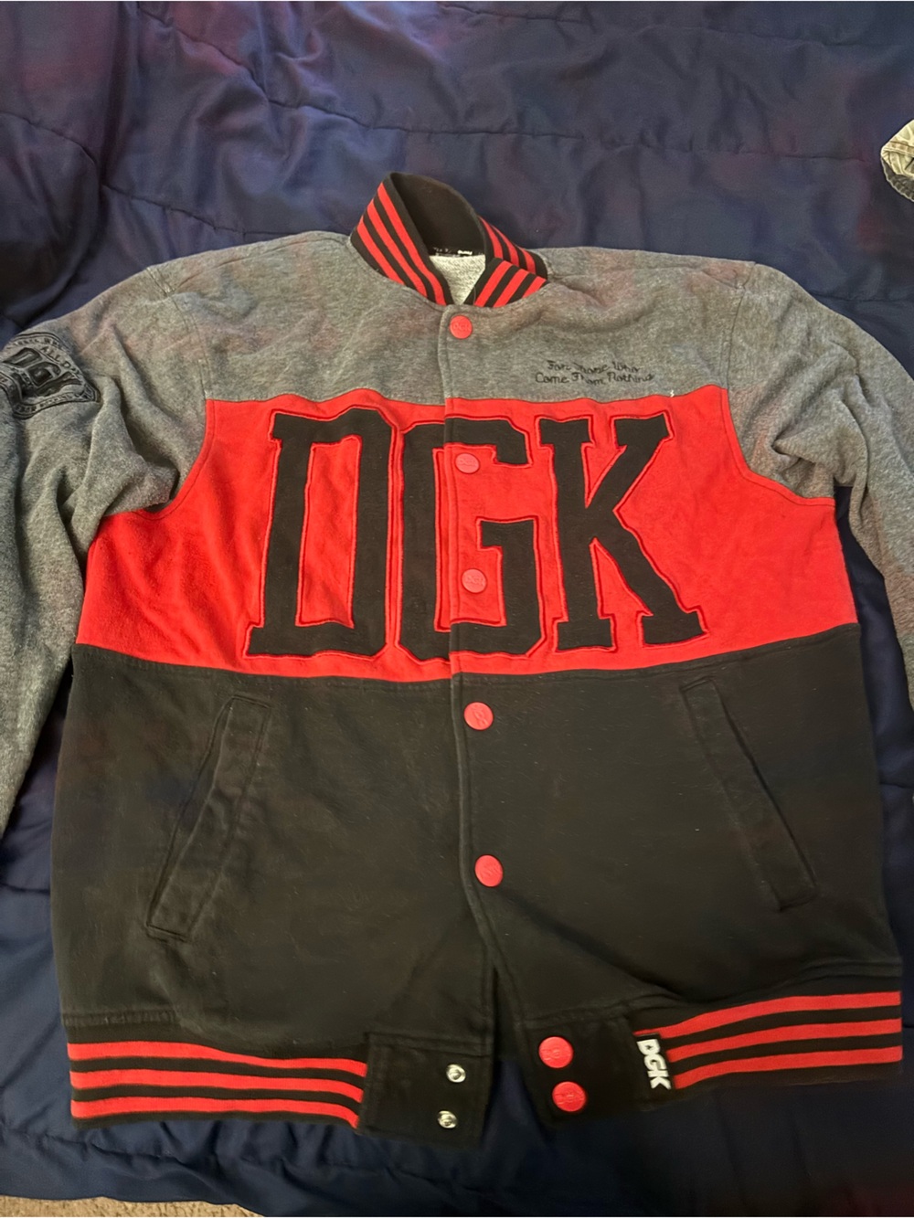 DGK Kids Black, Red & Gray Letterman Jacket
